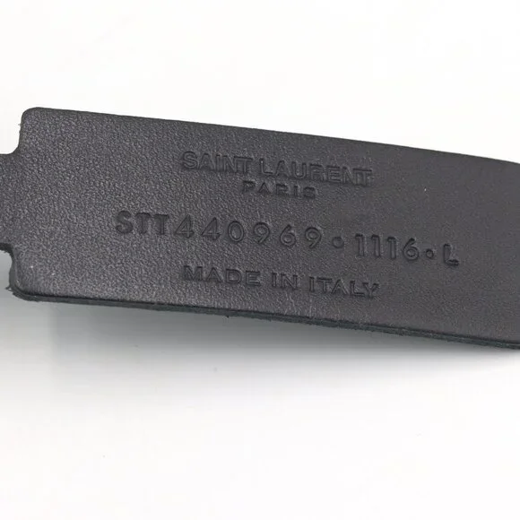 Saint Laurent black and red Shield logo key chain